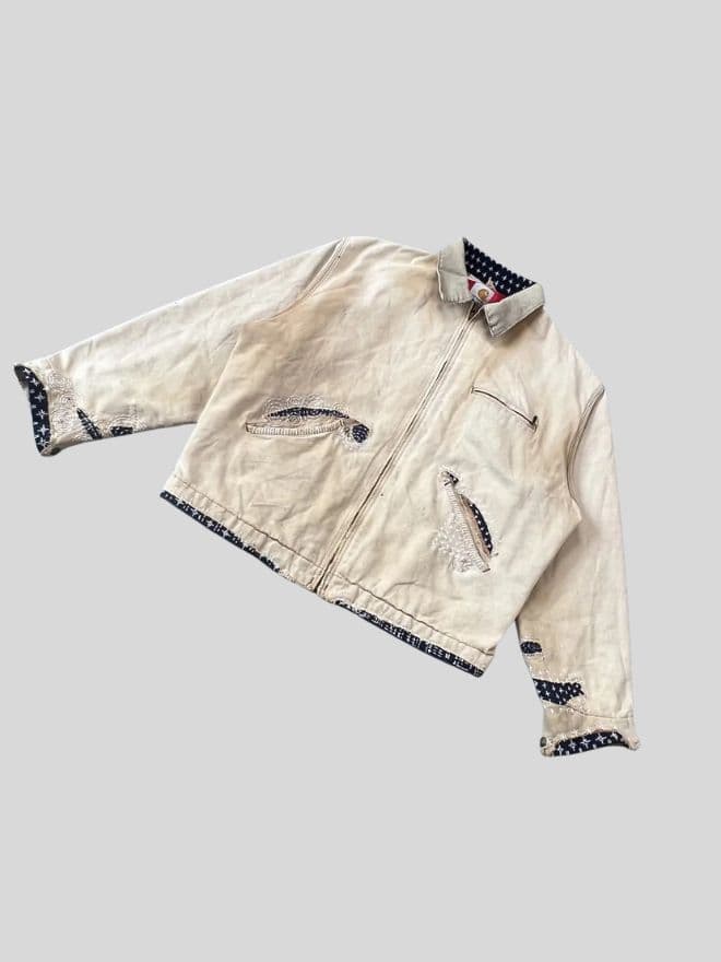 Vintage Sun-Faded Carhartt x Sashiko Rework Jacket – Brown – Size L (Tag M) thumbnail 3