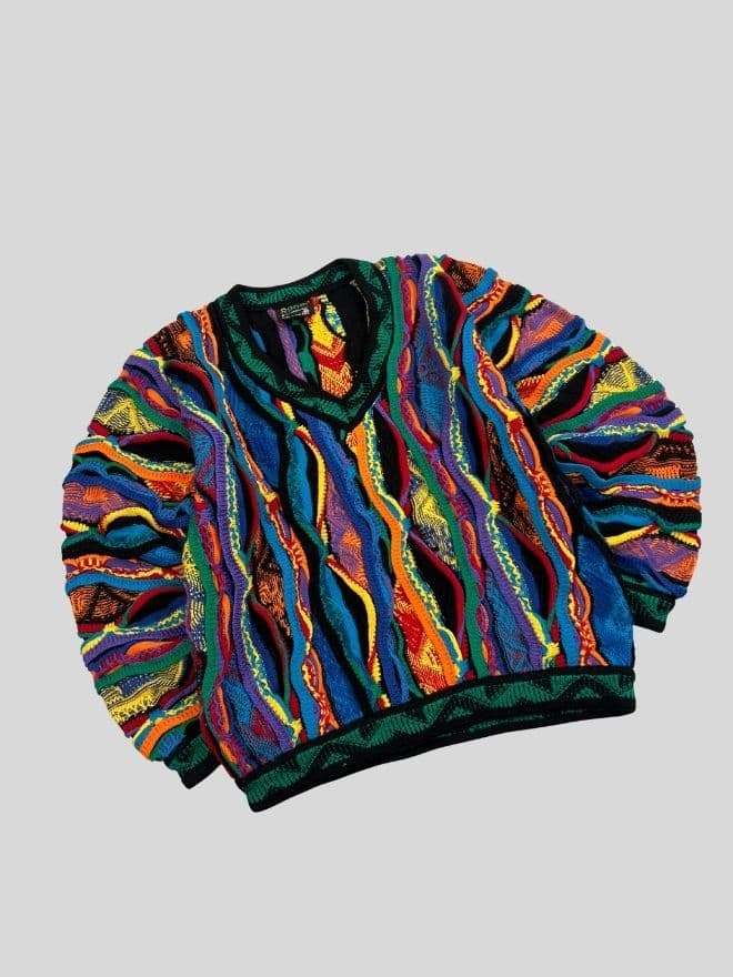Vintage Coogi 3D Multicolor Knit Sweater — Size S | Rare Textured Streetwear — image 5 of 8