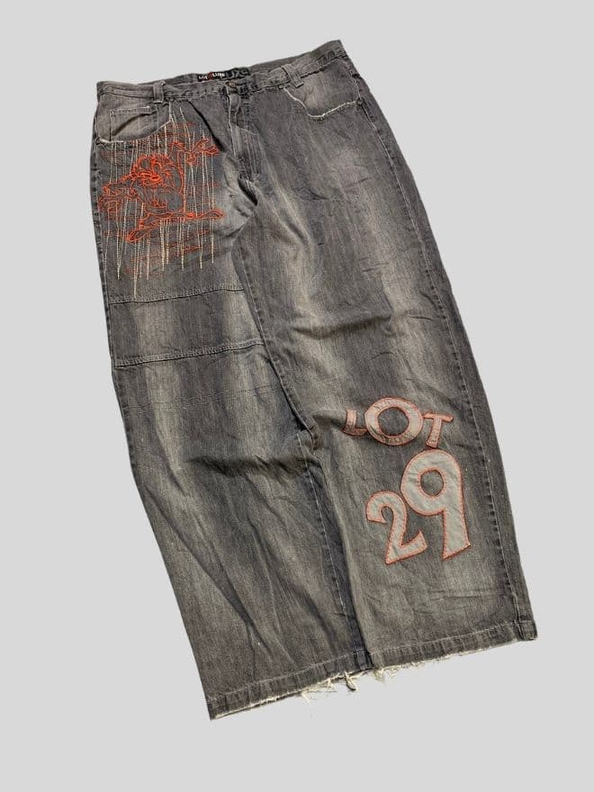 Southpole Rare Vintage Y2K Spell Out Embroidered Denim – Black – Size 40 – Baggy Fit — image 1 of 8