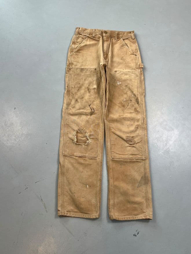 Vintage Carhartt B01 BRN Double Knee Workwear Pants – Size 30 — image 10 of 12