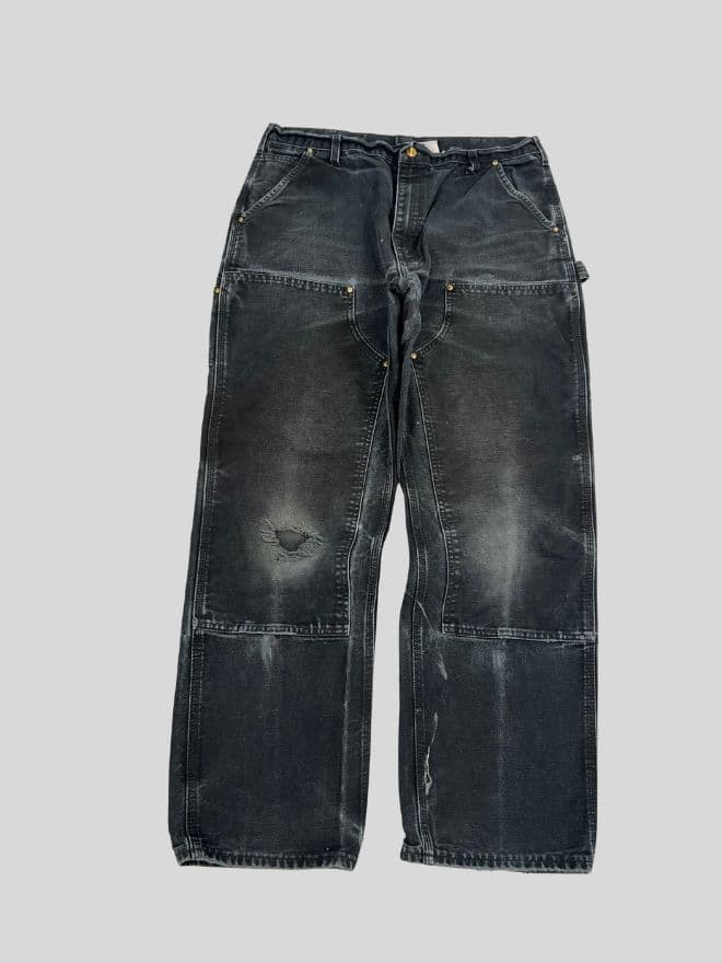 Vintage Carhartt B01 Black Double Knee Workwear Denim (Size 34x30) — image 1 of 12