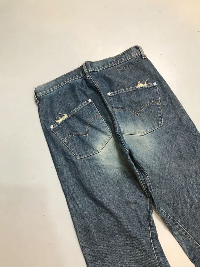 Vintage Levi’s Engineer Jeans Denim – Blue Workwear Fit (Men’s US 34) — image 9 of 10
