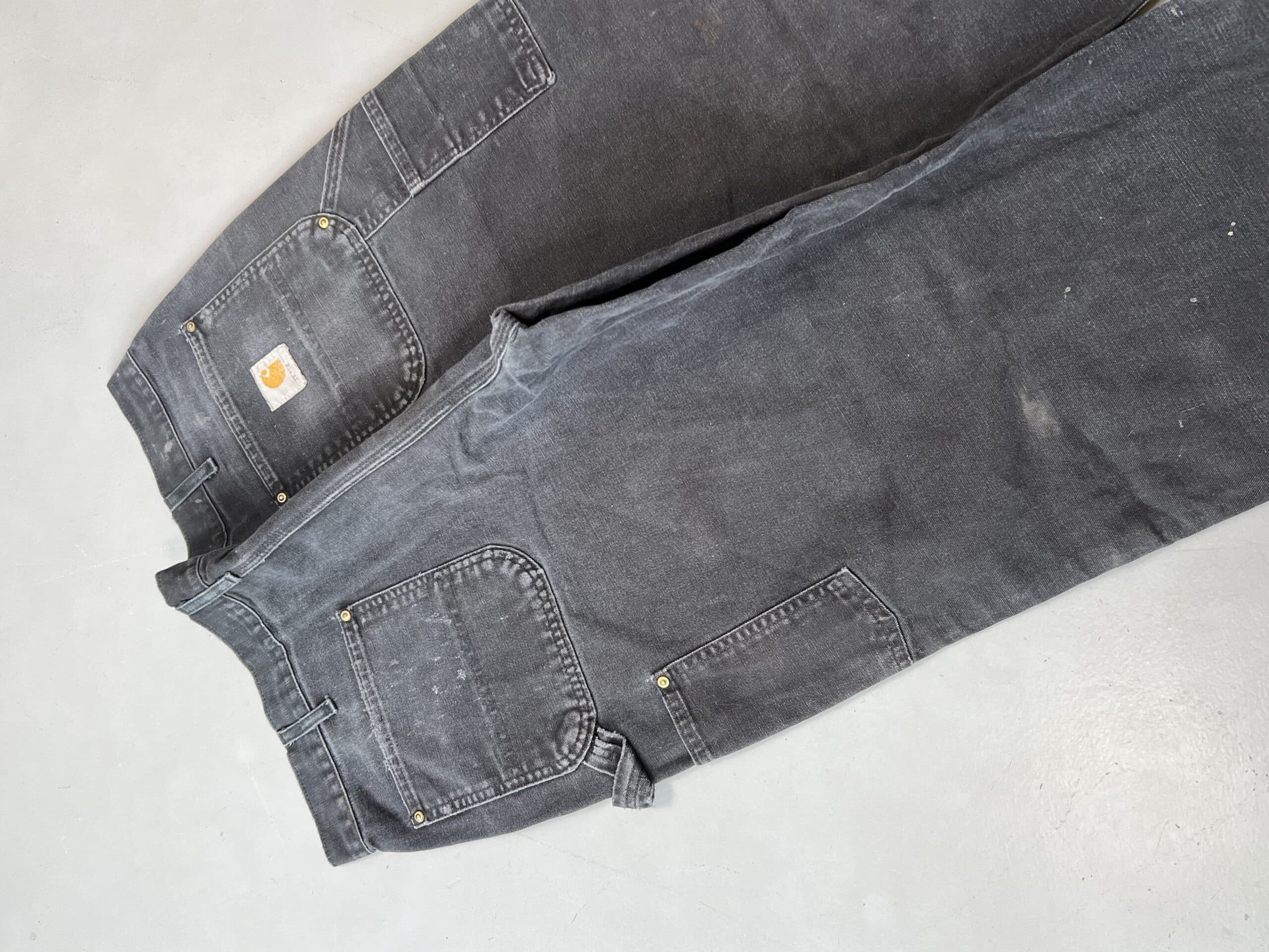 Vintage Carhartt B01 BLK Double Knee Workwear Denim – Black (Size 40) — image 9 of 11