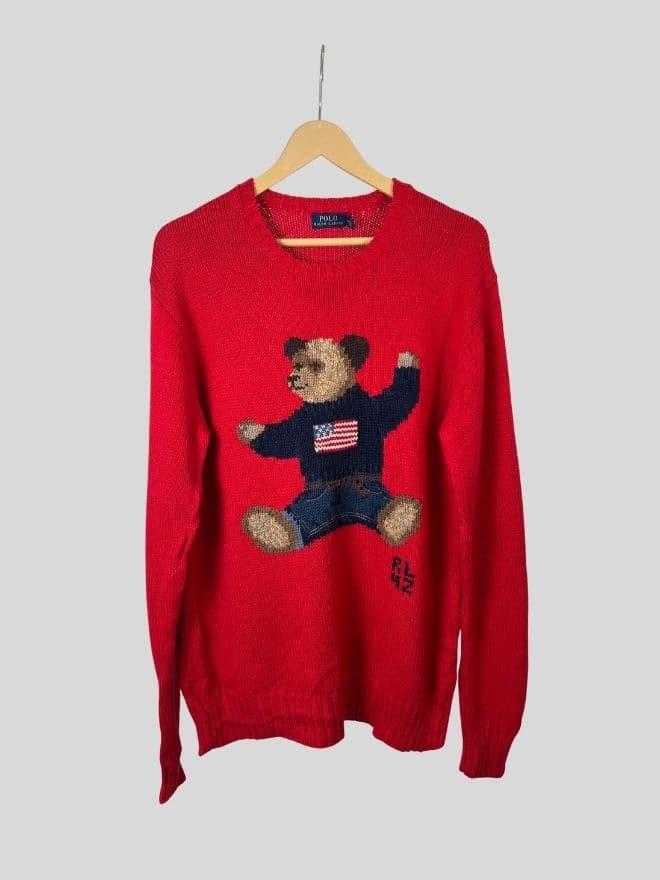 Vintage Polo Ralph Lauren Bear Knit Sweater  – Size M — image 11 of 14