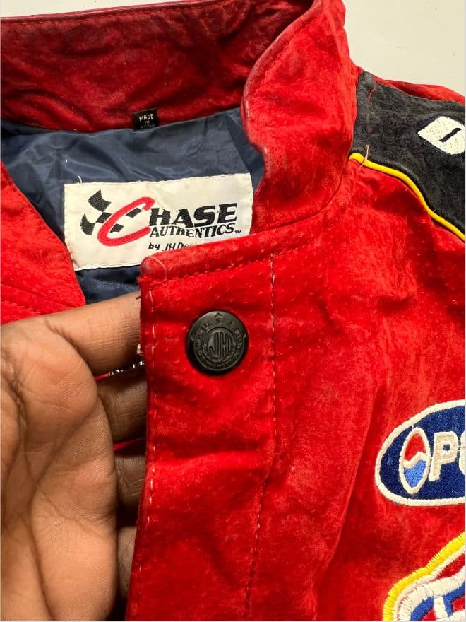 Vintage Jeff Hamilton Chase NASCAR Racing Suede Patch Jacket – Multi Color – Size S — image 11 of 13