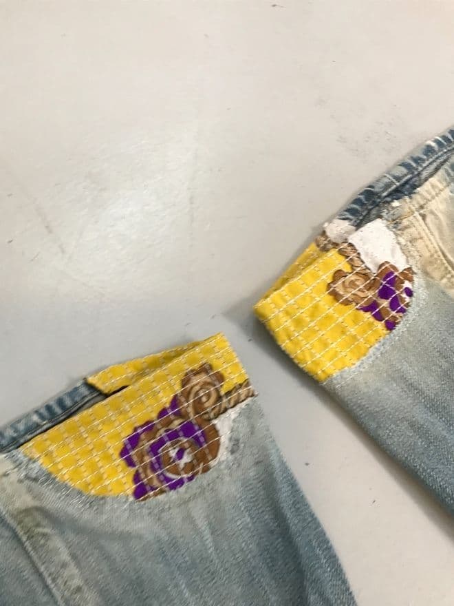 Vintage Levi’s Engineer Jeans Buckle Belt Denim — Size 34 — image 10 of 14