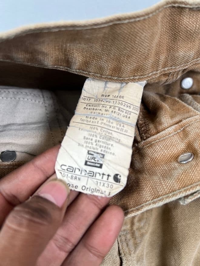 Vintage Carhartt Tan Double Knee Workwear Pants — image 6 of 9