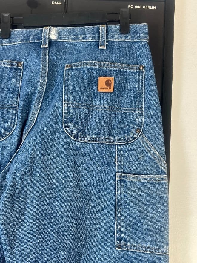 Rare Vintage Carhartt B73 DST Double Knee Workwear Denim | Size 34 — image 8 of 9