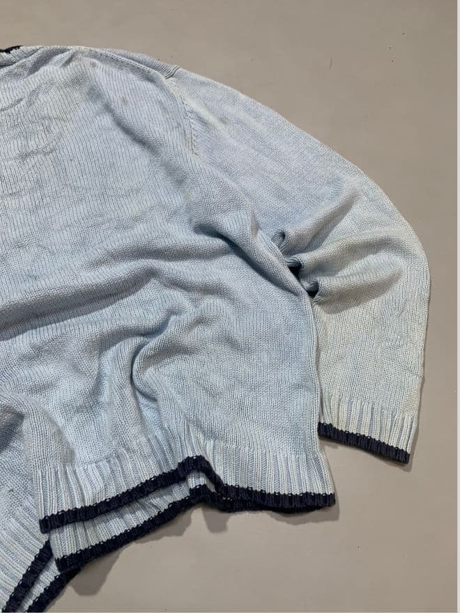 Yves Saint Laurent Vintage White Tag Knit Sweater – Blue – Size M – Classic Designer — image 8 of 12