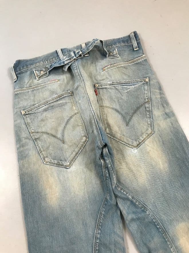 Vintage Levi’s Engineer Jeans Buckle Belt Denim — Size 34 — image 7 of 14