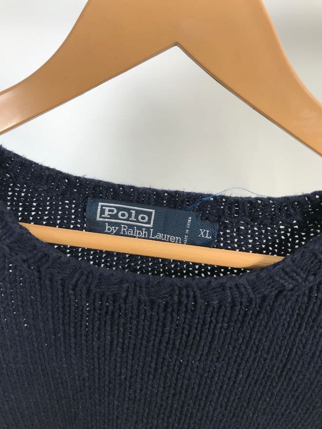 Vintage Polo Ralph Lauren Knit Flag Sweater – Blue – Size XL thumbnail 4