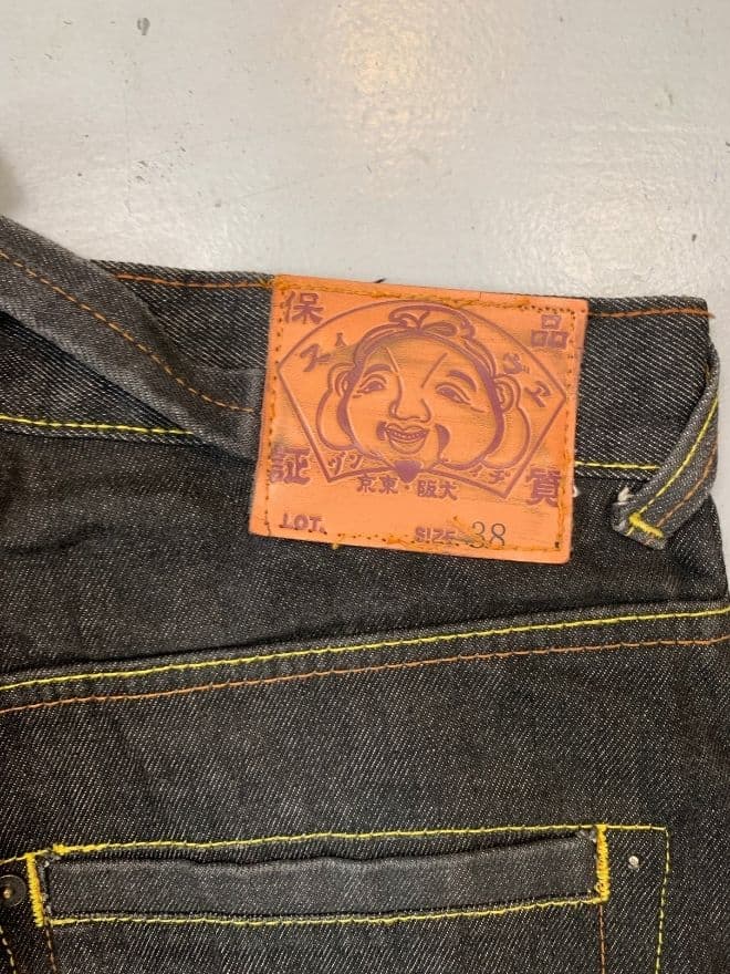 Vintage Evisu-Inspired Diecock Seagull Print Denim – Black – Size 36 — image 9 of 13
