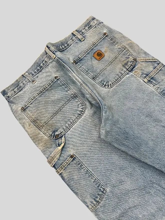 Vintage Carhartt B07 Denim Double Knee Jeans | Blue | Size 36 Workwear Pants — image 6 of 11