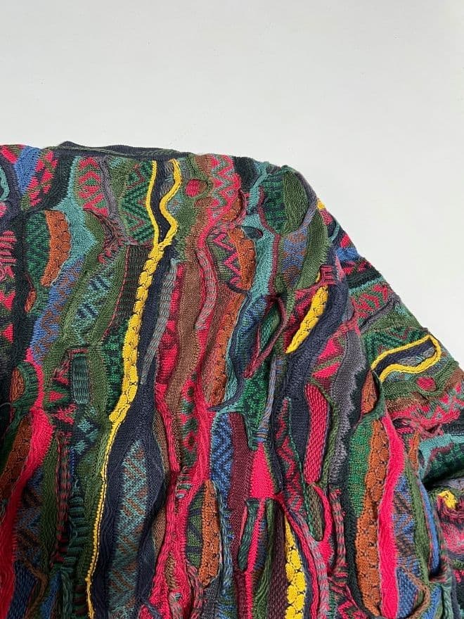 Vintage Coogi 3D Multicolored Knit Cardigan (M) — image 4 of 9