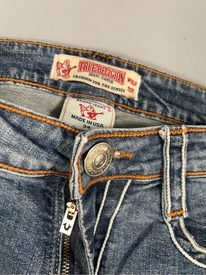 Vintage True Religion–Inspired Rope Stitch Denim – Blue (Men’s 34 / EU 50) — image 6 of 12