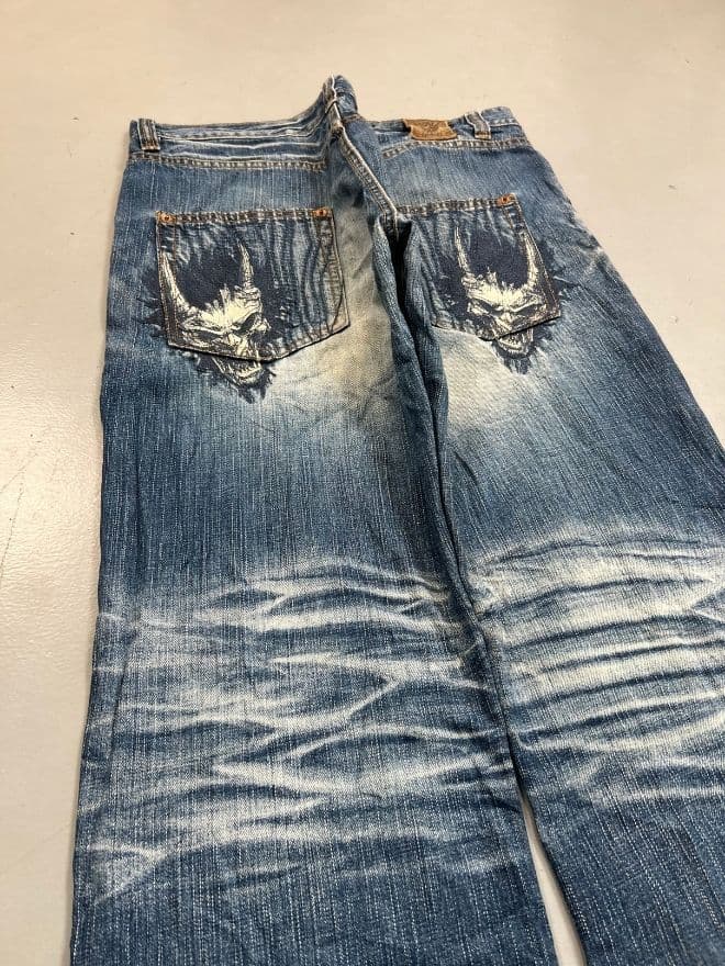 Crazy Vintage Oniarai Embroidered Japanese Denim – Men’s 36 — image 5 of 9