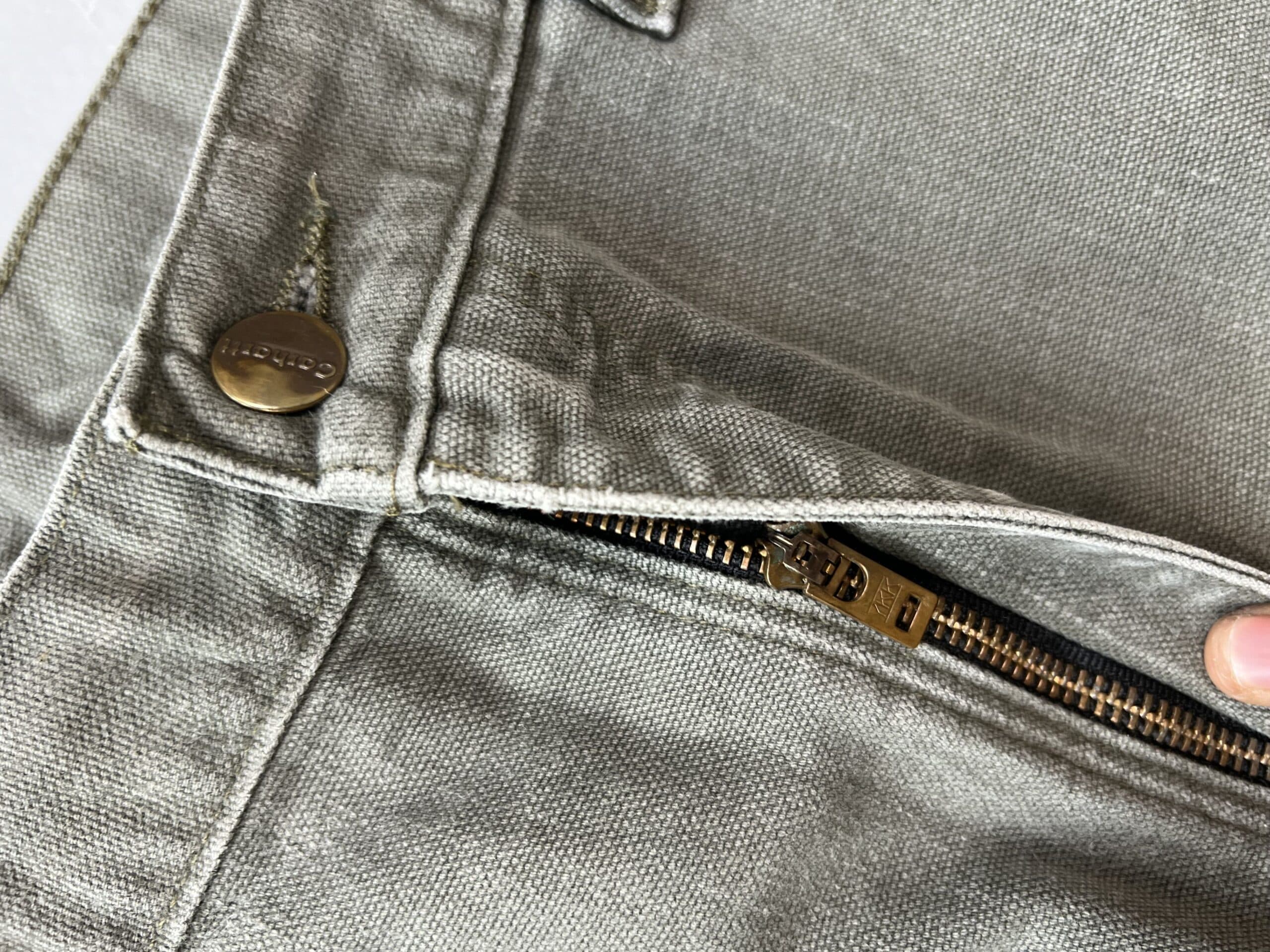 Vintage Carhartt B11 Moss Carpenter Denim – Green Workwear Pants (Size 34) — image 6 of 11