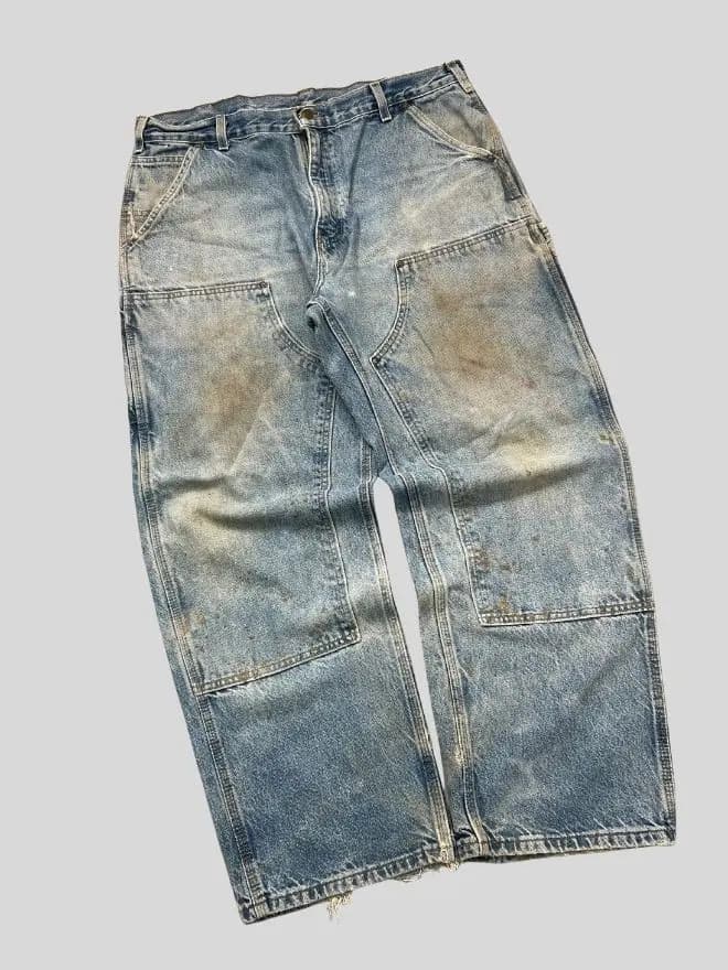 Vintage Carhartt B07 Denim Double Knee Jeans | Blue | Size 36 Workwear Pants — image 11 of 11