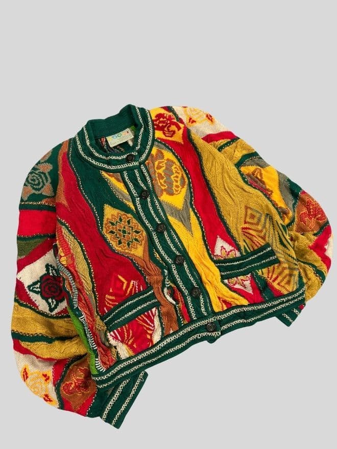 Vintage Coogi 3D Multicolor Knit Crop Sweater — Women’s Small | Rare Retro Style — image 3 of 8