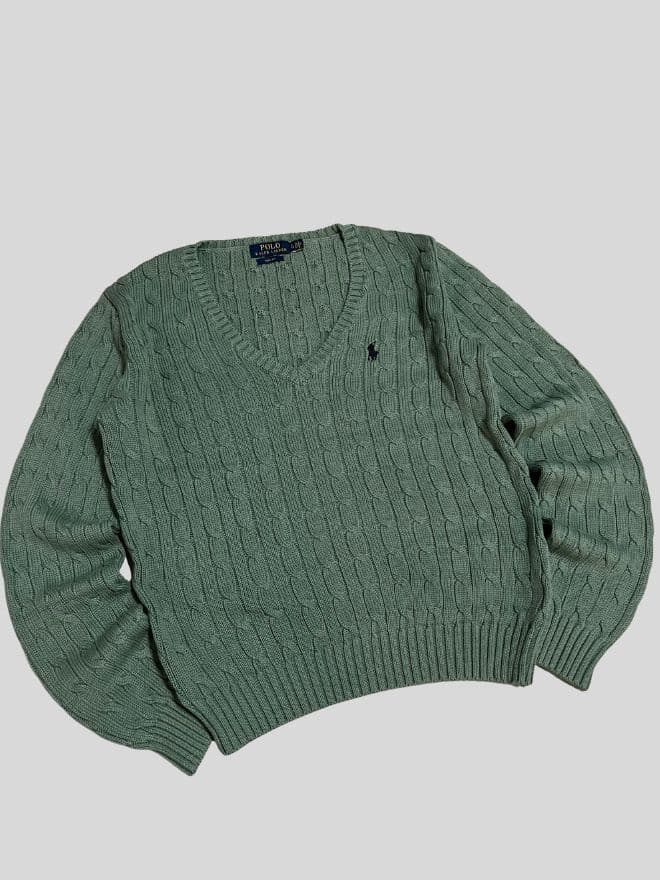 Bundle of Polo V-Neck Cable Knit Sweaters – Factory Leftover — image 5 of 10