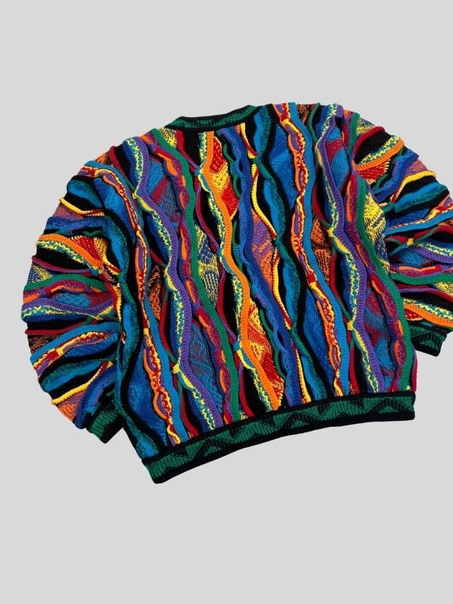 Vintage Coogi 3D Multicolor Knit Sweater — Size S | Rare Textured Streetwear — image 7 of 8