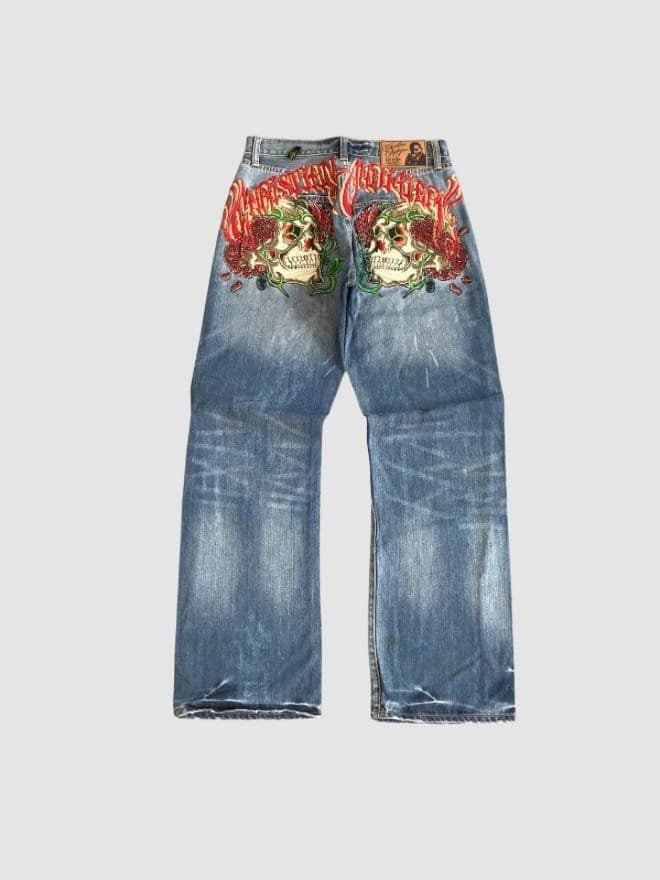 BUNDLE OF 15 CRAZY VINTAGE ED HARDY EMBROIDERED DENIM — image 9 of 13