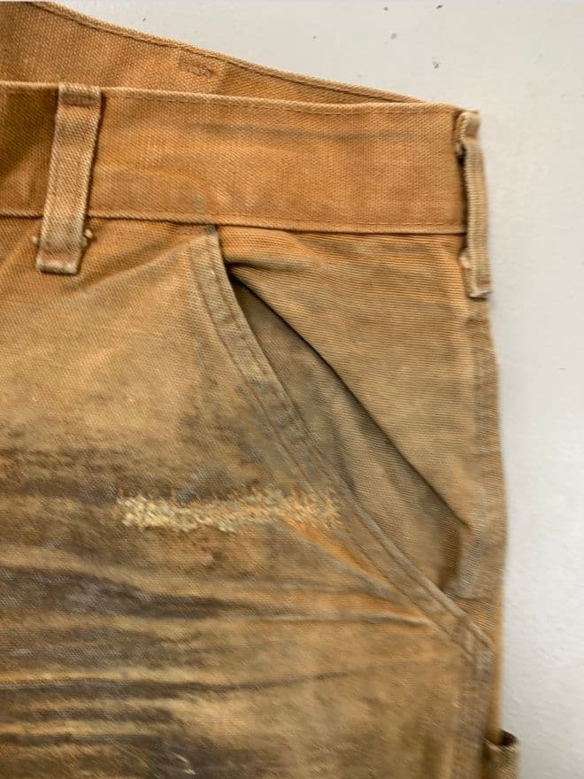 Carhartt Vintage B11 BRN Carpenter Pants – Beige Dusty Workwear – Size 38 – Repaired — image 8 of 8