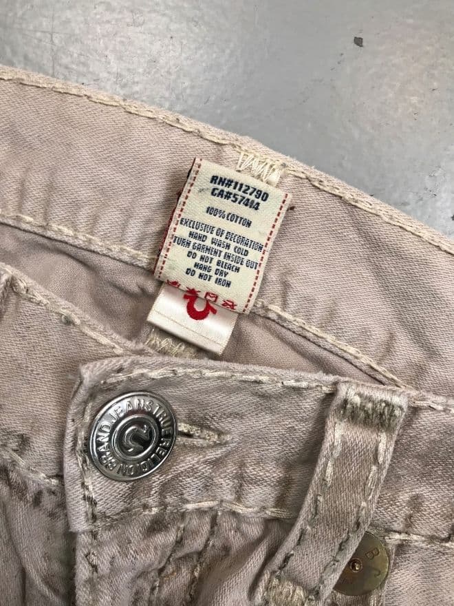 Vintage True Religion Ricky Super T Baggy Fit Denim – Beige (Men’s 38 / EU 54) — image 7 of 9