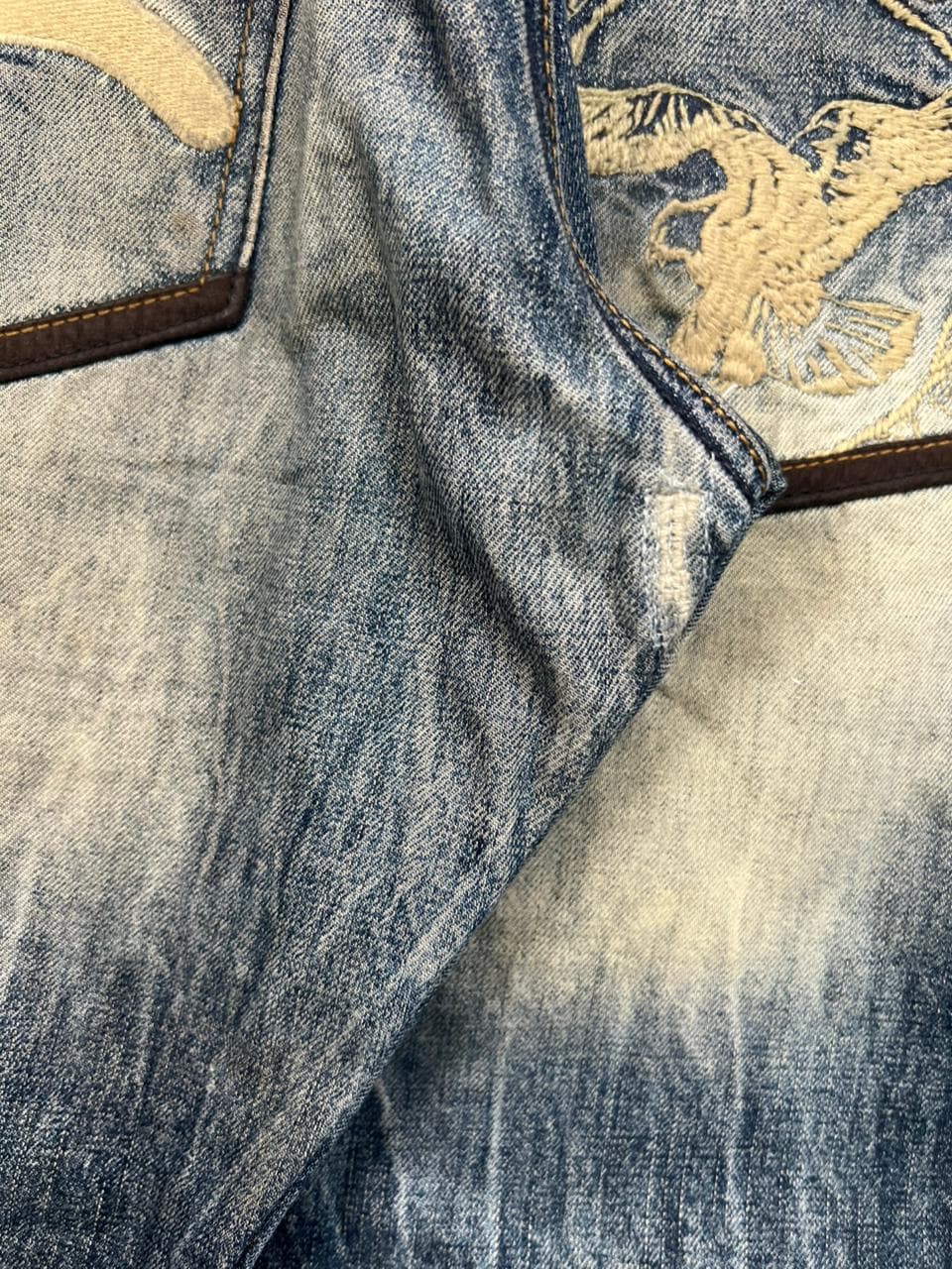 vintage y2k embroidered japanese denim pants thumbnail 4