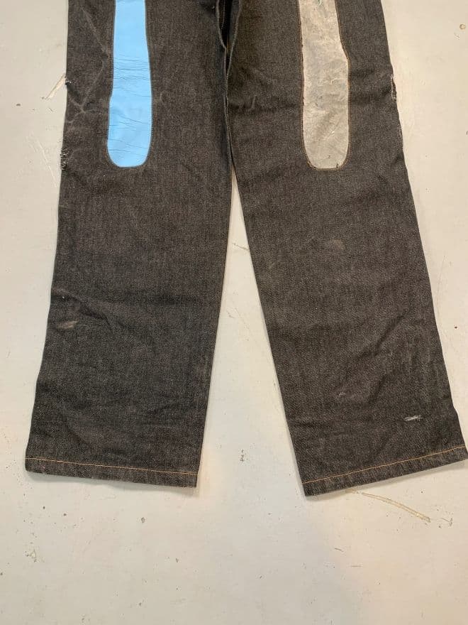 Vintage Evisu-Inspired Diecock Seagull Print Denim – Black – Size 36 — image 7 of 13