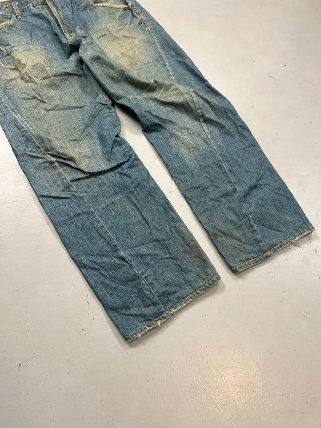 Vintage Levi’s Engineer Pants Buckle Belt Denim | Size 34 | Blue Workwear Jeans — image 8 of 10