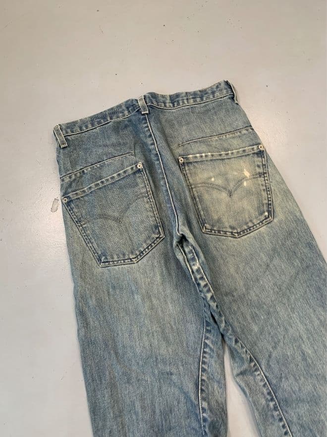 Levi's Vintage Engineer Jeans Custom – Blue Denim – Size 32 (US) / 48 (EU) – Distressed Avant-Garde — image 6 of 11