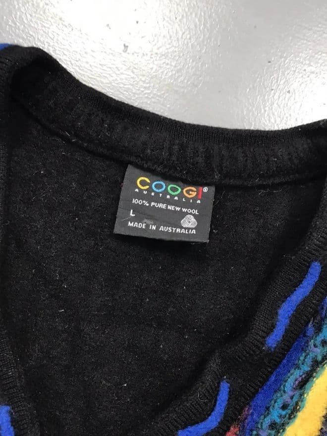 Vintage Coogi 3D Multicolor Knit Cardigan – Men’s L — image 4 of 6