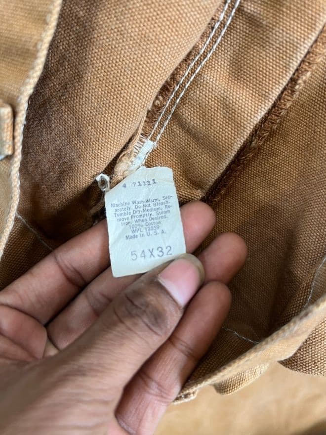 Vintage Carhartt B01 BRN Double Knee Workwear Denim | Size 50 — image 9 of 11