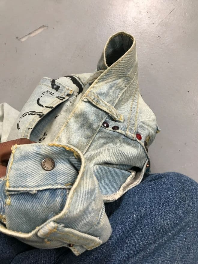 Vintage Gucci Inspired Studded Crystal Denim Jeans | Women’s Size 28 | Blue Luxury Style — image 7 of 16