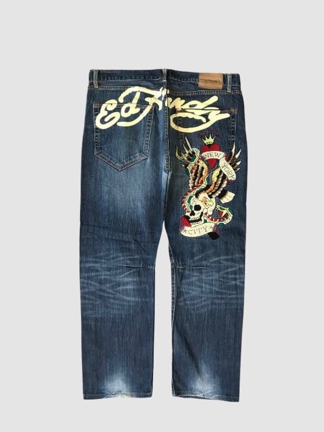 BUNDLE OF 15 CRAZY VINTAGE ED HARDY EMBROIDERED DENIM thumbnail 4