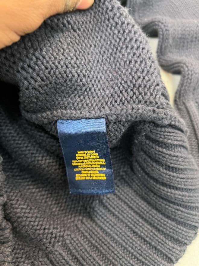 Vintage Polo Ralph Lauren Bear Knit Sweater – Blue – Size XL — image 9 of 10