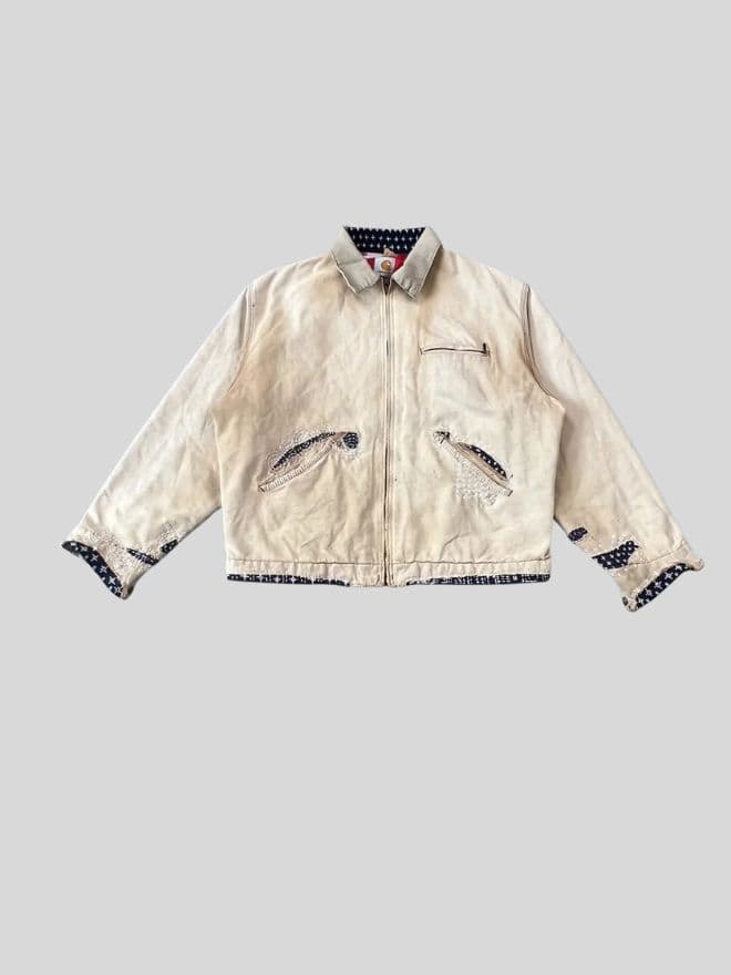 Vintage Sun-Faded Carhartt x Sashiko Rework Jacket – Brown – Size L (Tag M) — image 1 of 14