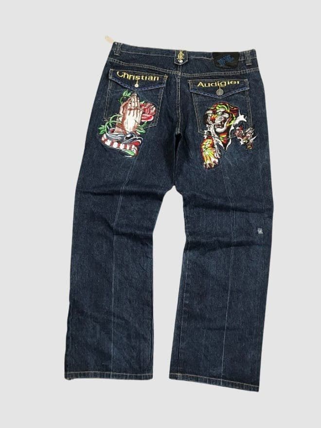 BUNDLE OF 15 CRAZY VINTAGE ED HARDY EMBROIDERED DENIM — image 11 of 13