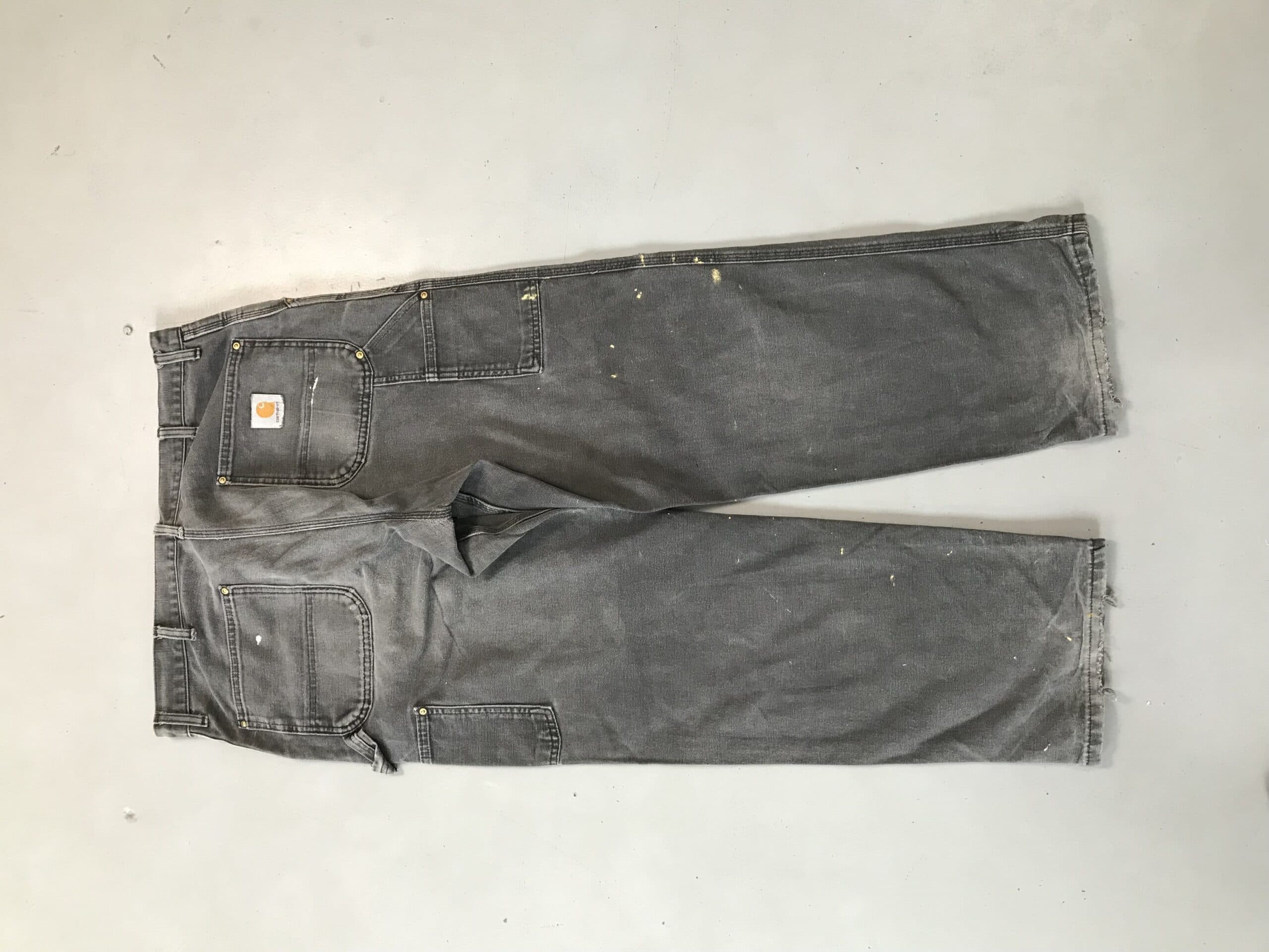 Vintage Faded Carhartt WIP Carpenter Denim | Distressed Black Workwear Jeans | Size 36 — image 12 of 13