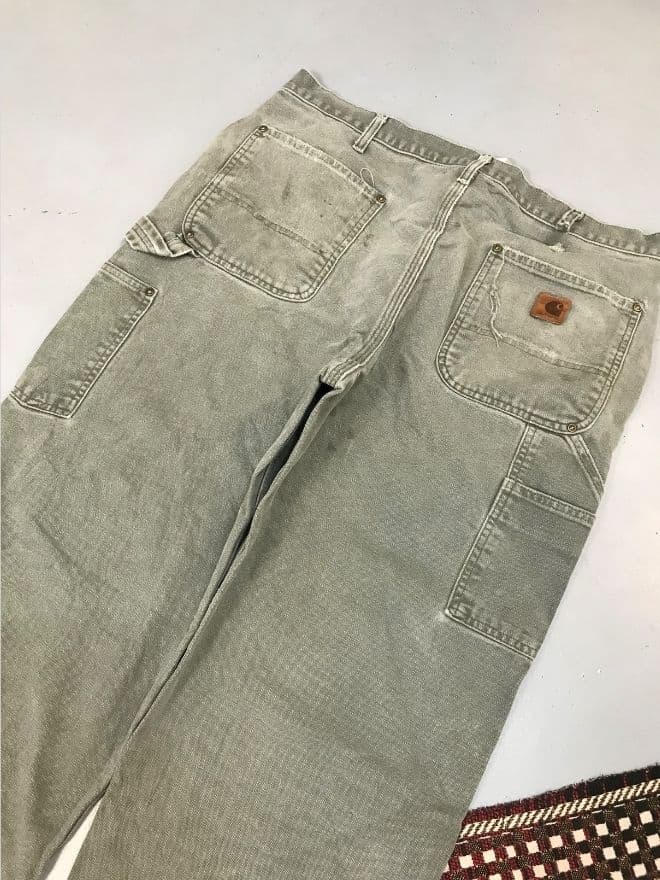 Vintage Carhartt B01 Moss Green Double Knee Workwear Denim – Men’s Size 36 — image 5 of 7