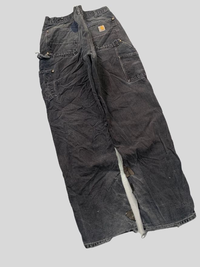 Carhartt Vintage B01 BLK Double Knee Work Pants – Black Denim – Size 34 – Repaired — image 12 of 12