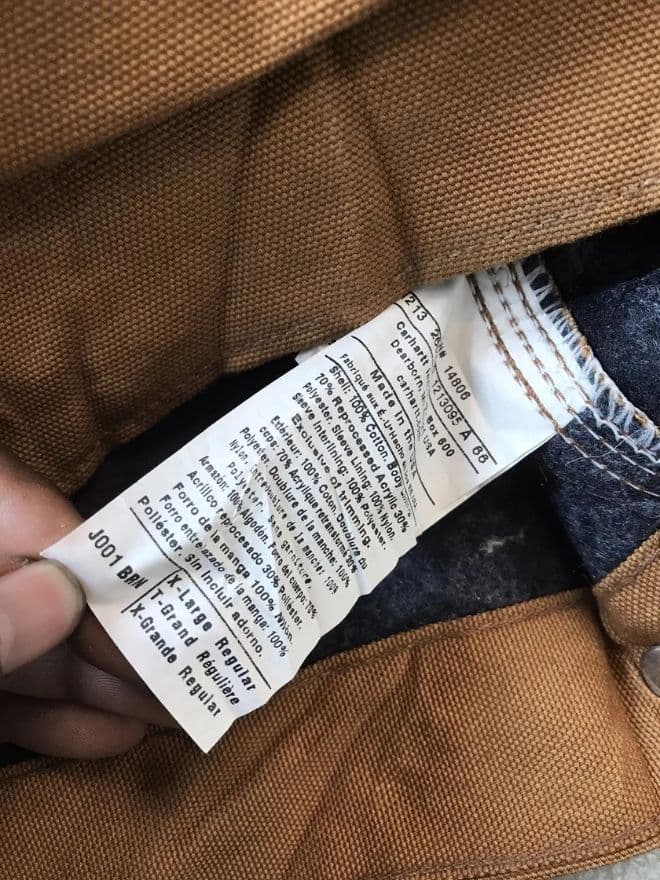 Vintage Carhartt J001 BRN Detroit Blanket Lined Jacket – Size XL — image 6 of 11