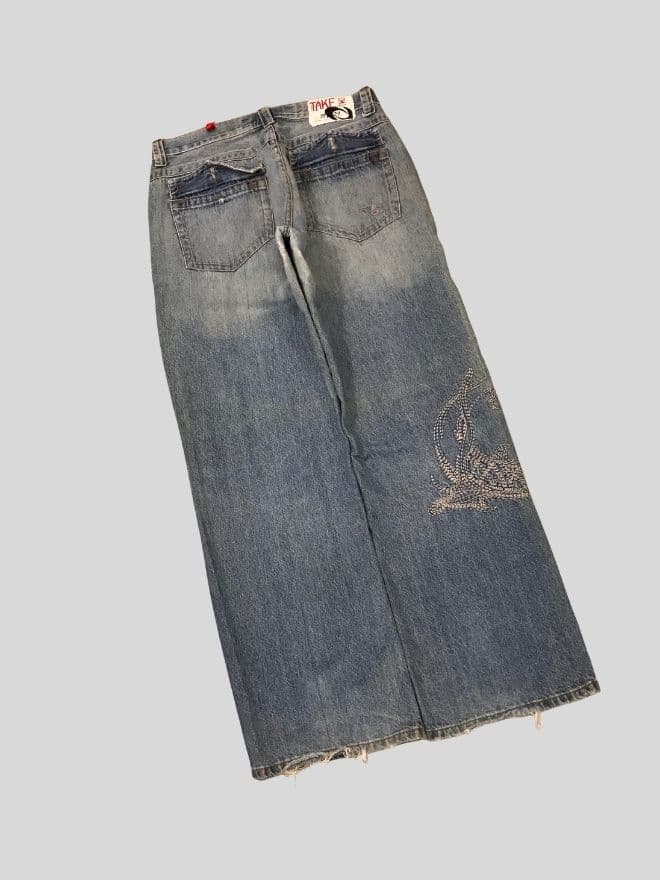 Crazy Vintage Japanese Embroidered Denim – Blue – Size 34 thumbnail 2