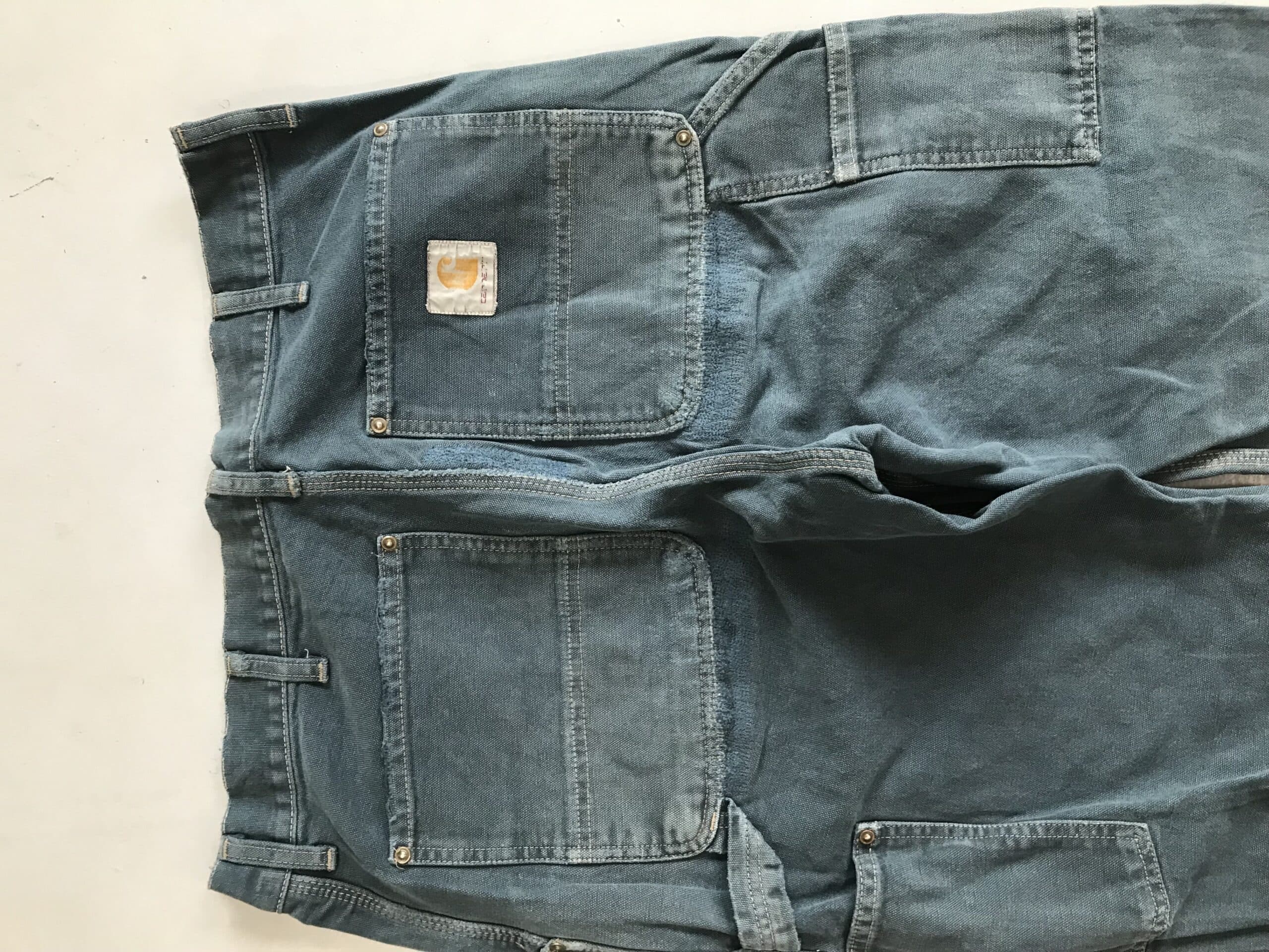 Vintage Faded Carhartt WIP Carpenter Denim | Distressed Blue Workwear Jeans | Size 34 — image 10 of 12