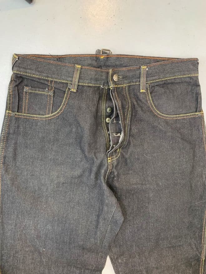 Vintage Evisu-Inspired Diecock Seagull Print Denim – Black – Size 36 — image 5 of 13
