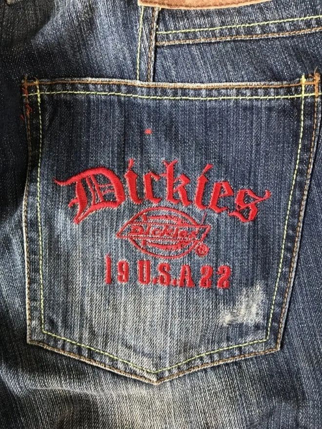 Vintage Dickies Cargo Spellout Embroidery Denim – Blue – Size 30 — image 8 of 12