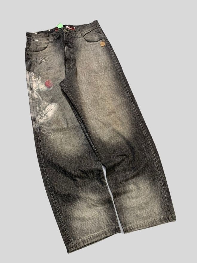 Southpole Rare Vintage Y2K Spell-Out Embroidered Denim – Black – Size 34 – Baggy Fit — image 8 of 8