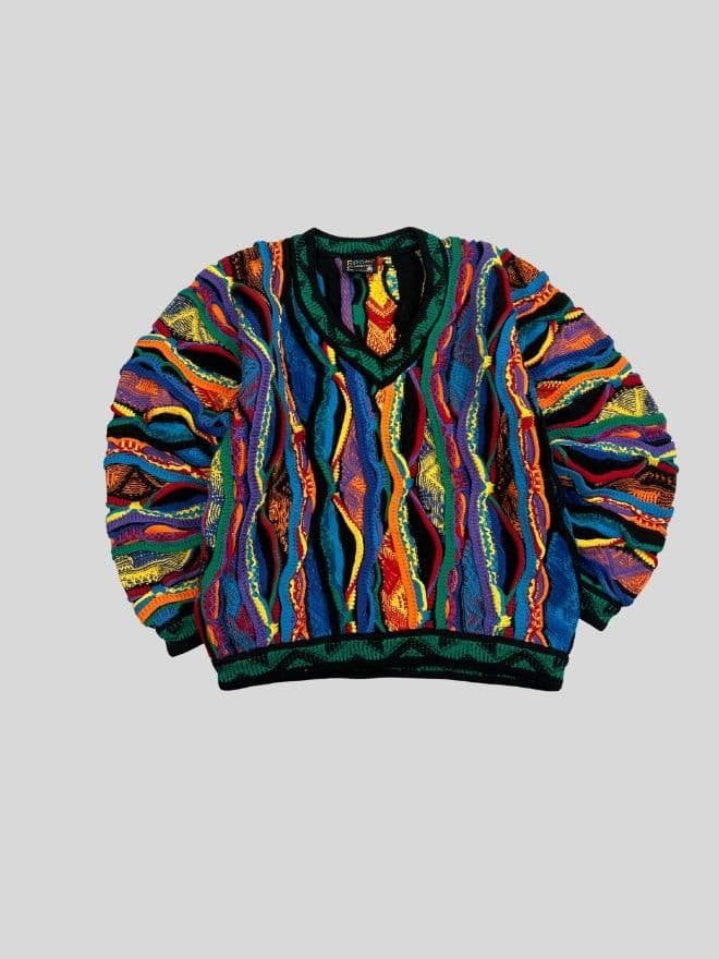 Vintage Coogi 3D Multicolor Knit Sweater — Size S | Rare Textured Streetwear — image 1 of 8