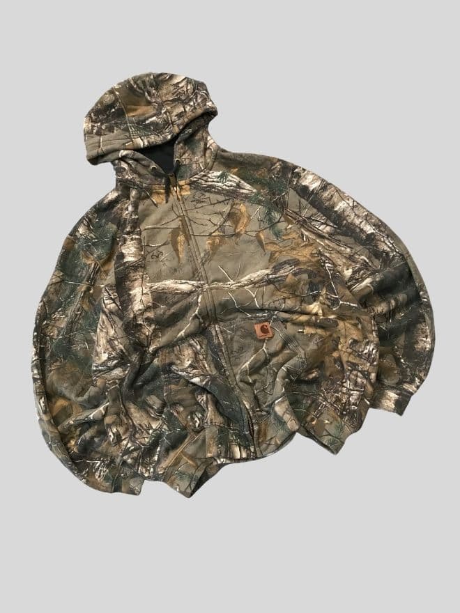 Rare Vintage Carhartt Realtree Sun Fade Zip Hoodie – Size XL – Distressed Camo Workwear — image 6 of 13